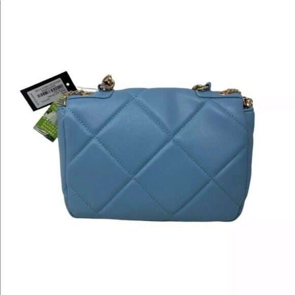 Badgley Mischka Handbag Quilted Vegan Leather Crossbody Gold Chain Easter Spring - Picture 5 of 12